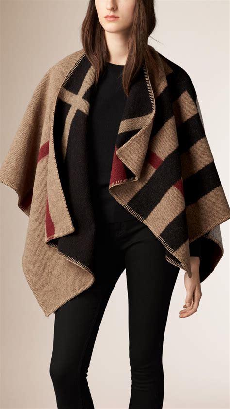 burberry check blanket poncho|burberry poncho and capes.